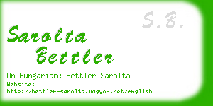 sarolta bettler business card